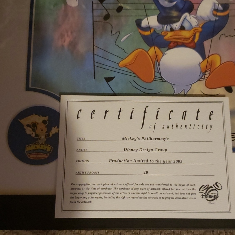Mickeys Philharmagic collectible pin and artist pr - Picture 2 of 4